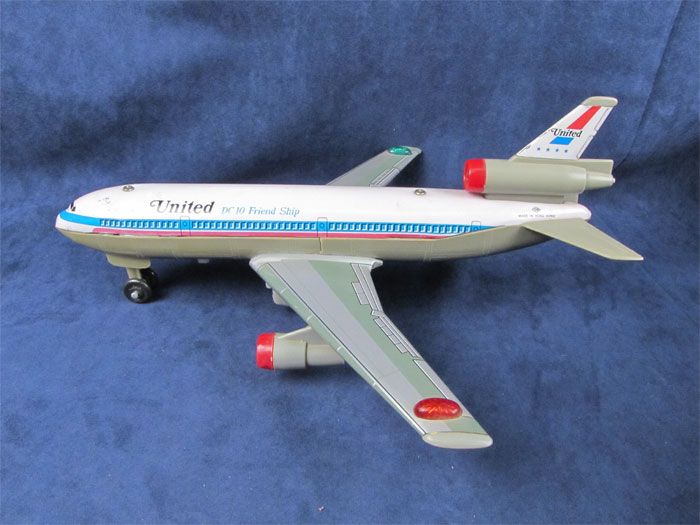 Vintage B/O United DC10 Friend Ship Toy Plane By Nomura  