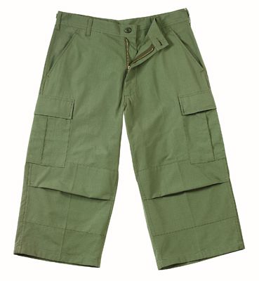 MENS BDU CARGO CAPRI PANTS 1000% COTTON , OLIVE DRAB  