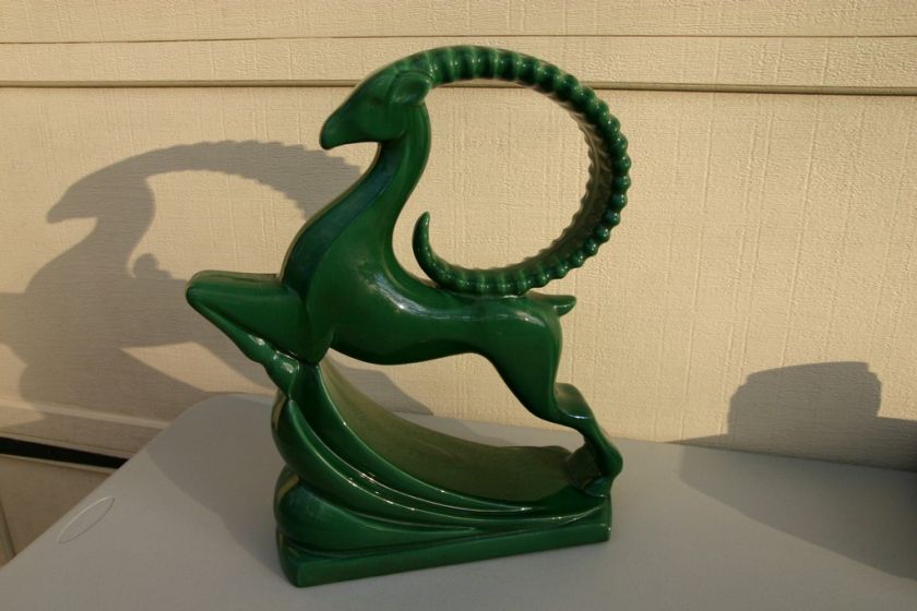 HAEGER ART DECO 19 GREEN ANTELOPE / GAZELLE  