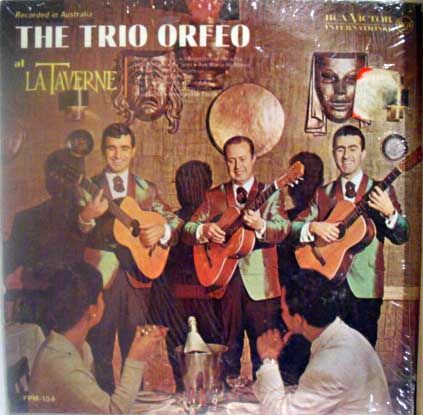 THE TRIO ORFEO at la taverne LP vinyl FPM 154 VG 1965  