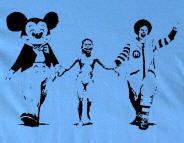 BANKSY CLOWNS WORLD (Stencil Antifa Graffiti) T SHIRT  