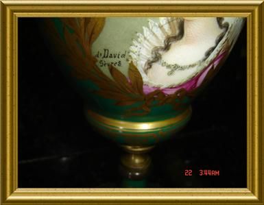 ANTIQUE SEVRES Napoleon S, Josephine Portrait Pair Urns  