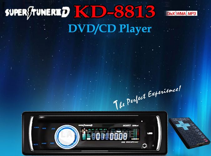 New KD8813 Car In Dash 1 Din DVD CD USB MP4 FM Radio Player Receiver 