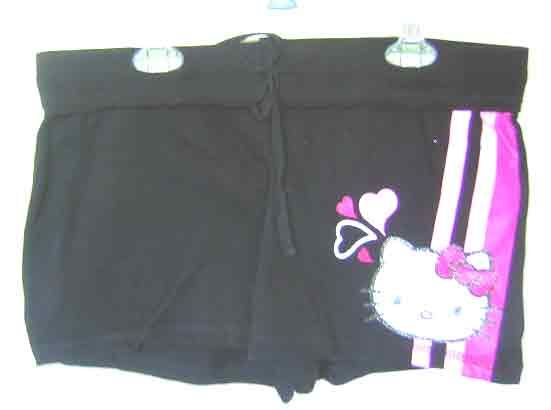 HELLO KITTY~ PINK GLITTER BOW CAMI BOOTY SHORTS SET M  