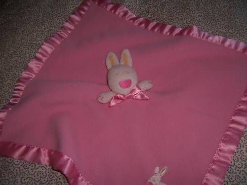 Tykes Cuddly Bunny Pink Security Blanket Plush Lovey Baby Girl Blankie 