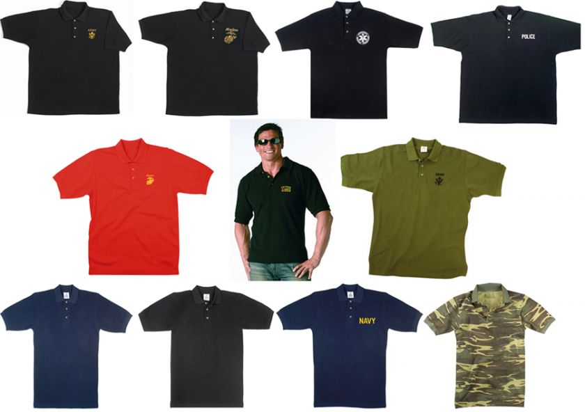 Military Embroidered Army Polo Golf Shirts  