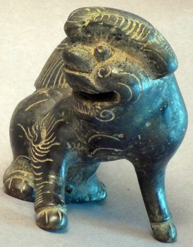 ASIAN ARTIFACT FOO DOG FU LION HOUSE PROTECTION GUARDIAN FIGURE 