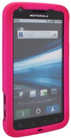 PINK RUBBERIZED HARD CASE COVER FOR MOTOROLA ATRIX 4G  