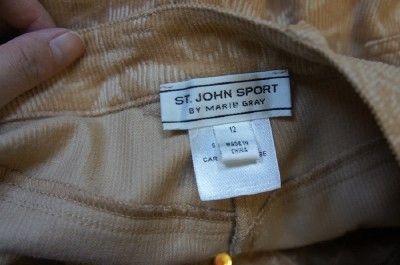 ST. JOHN SPORT Gorgeous Artsy Comfy Corduroy Pants 12  