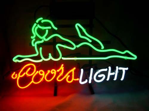 COORS LIGHT GIRL BEER BAR BIG METAL NEON SIGN me075  