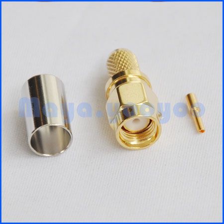 10pcs RP SMA plug female pin crimp for LMR240 cable connector  