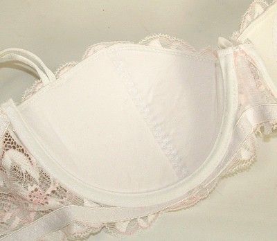 DYNASHAPE LACY LACE 1/2 CUP DEMI BRA  White 32 38 B/C  