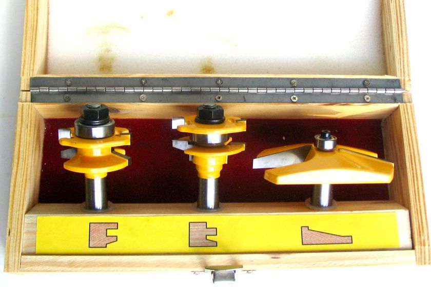 3pc 15° Straight Raised Panel & Beveled R&S Router Bit Set  