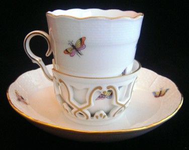 Herend ROTHSCHILD BIRD Trembleuse cup & saucer set PERFECT CONDITION 