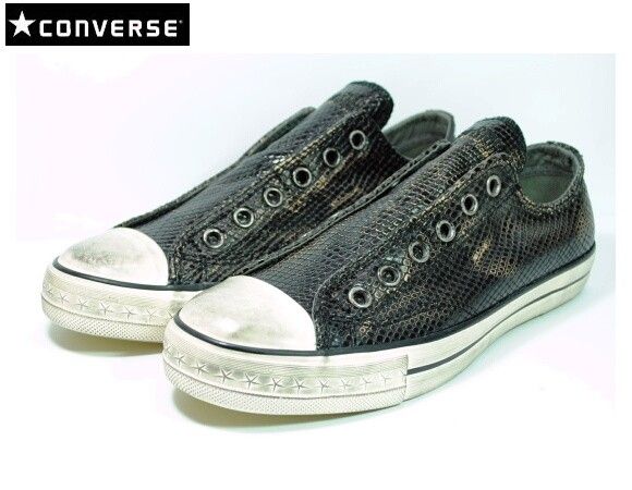 CONVERSE BY JOHN VARVATOS CHUCK TAYLOR BLACK TEXTURED LEATHER SNEAKERS 