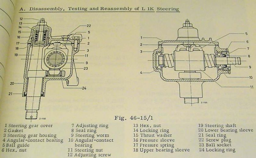 Mercedes 280SL Roadster POWER Steering REPAIR MANUAL  