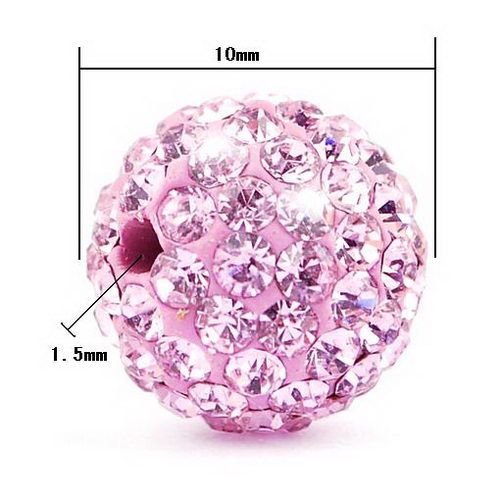 5pcs 10MM Clay Disco Rhinestone Crystal Ball Beads Hip Hop Charms 