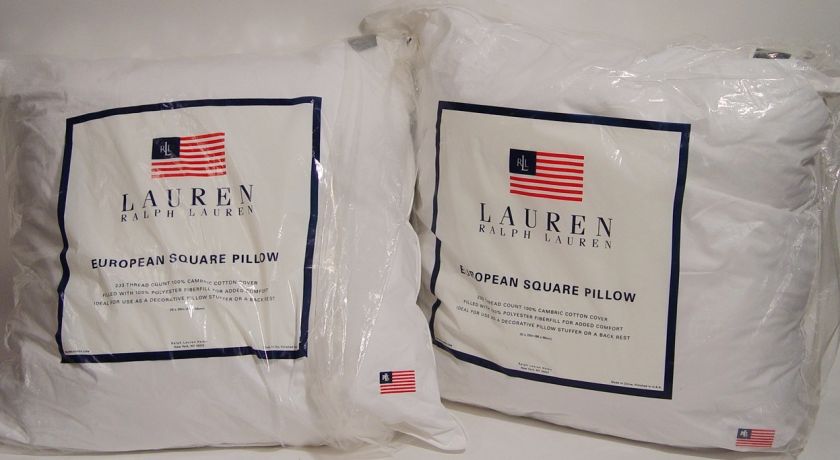 NEW 2 Ralph Lauren Two Square EURO European Pillow Inserts  