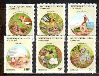 Birds Benin MNH 6 stamps 1995  