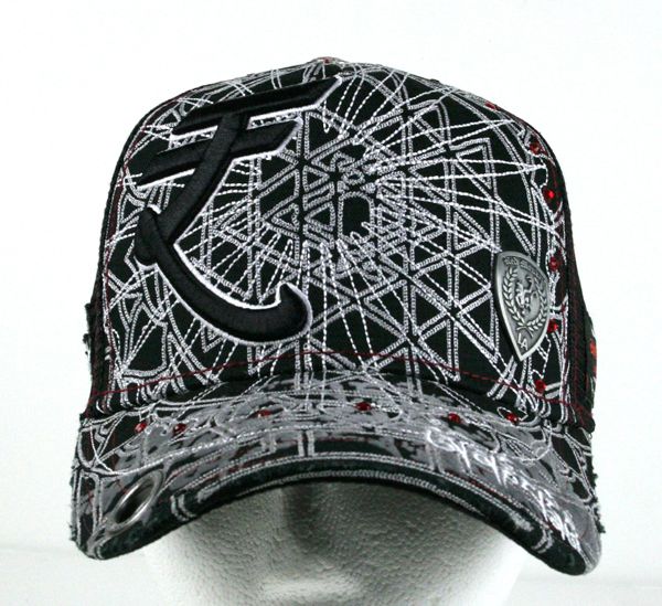 Red Monkey CURRENCY SYMBOL black or white Trucker Cap hat Crystals 