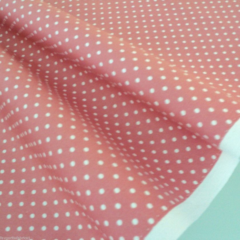 DUSTY PINK TINY DOT SPOT COTTON polka FABRIC full metre  