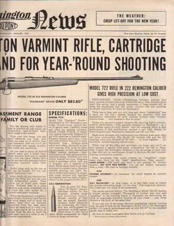 1954 REMINGTON AD MODEL 722 VARMINT RIFLE GROUNDHOG  