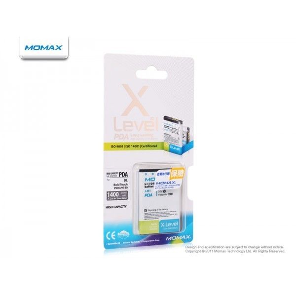 Momax X Level Battery for BlackBerry Bold 9900 / 9930 1400mAh   Free 