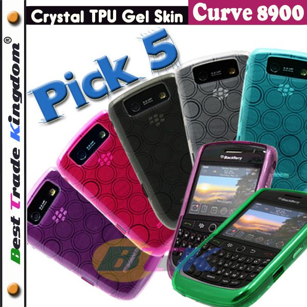 5x Soft TPU Gel Hard Case Cover Blackberry Curve 8900  