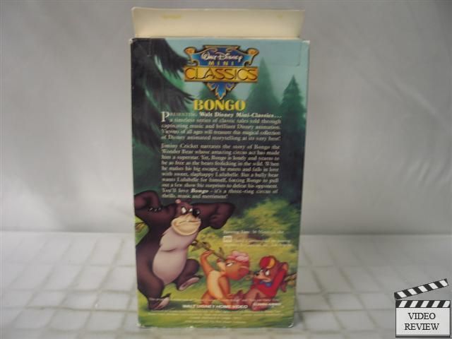 Bongo VHS Disney Jiminy Cricket 012257749038  