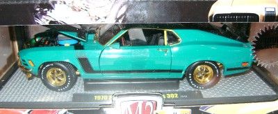 1970 70 FORD MUSTANG BOSS 302 M2 MACHINES CHASE 1/24  