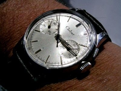 STRIKING 1960 s VINTAGE GENTS CLEBAR (ZODIAC) ST/STEEL CHRONOGRAPH 