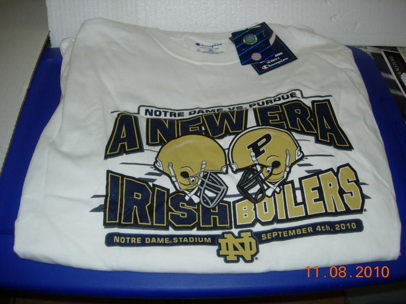 NOTRE DAME VS. PURDUE XL T SHIRT 9 4 10 BRIAN KELLY  