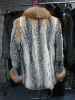 BRAND NEW AMERICAN GREY & RED FOX FUR JACKET COAT  