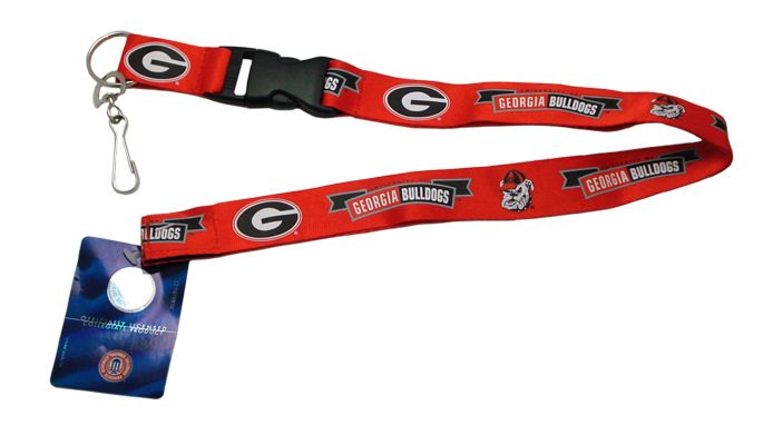 GEORGIA BULLDOGS TEAM LANYARD KEYCHAIN TICKET HOLDER  