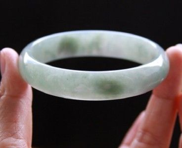   Natural A Grade Untreated Light Green Jadeite Jade Bangle $2500