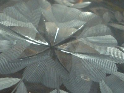 Beautiful Antique Etched Stars and Stripes Pattern Crystal Bowl