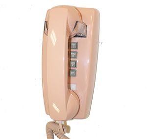 PHONE RETRO~ BEIGE~ PUSH BUTTON WALL TELEPHONE VINTAGE~  