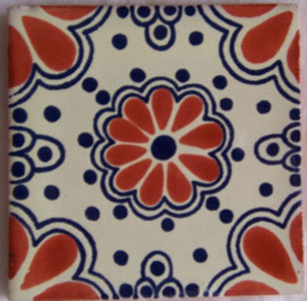 12 MEXICAN Handmade Ceramic 4x4 Talavera Tiles C201  