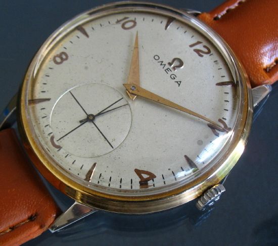 OVERSIZED OMEGA 38MM S STEEL MANUAL WIND SWISS WATCH FROM Ca 1950 