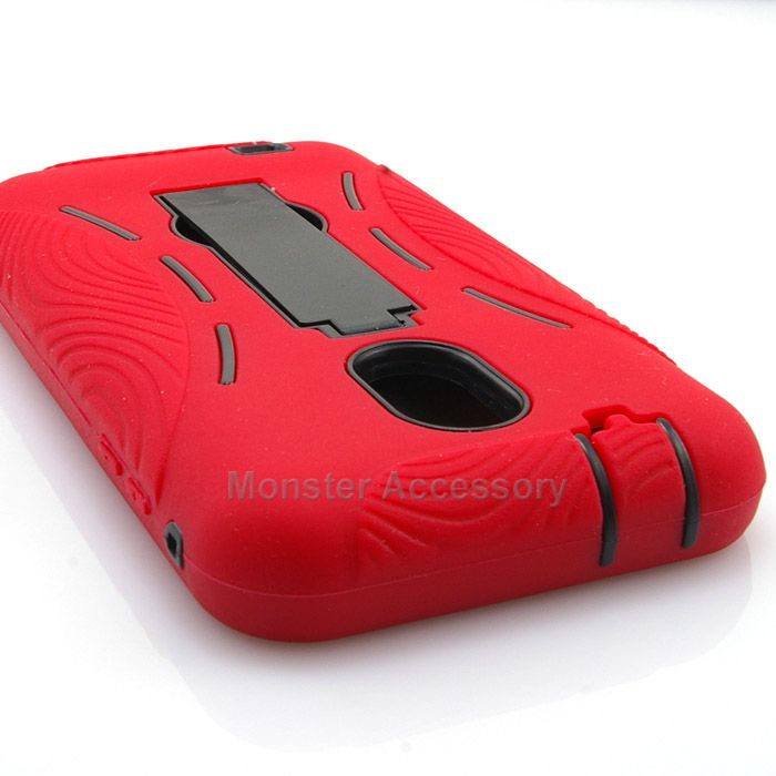 Red Kickstand Double Layer Hard Case Samsung Galaxy S2 (Sprint) Epic 