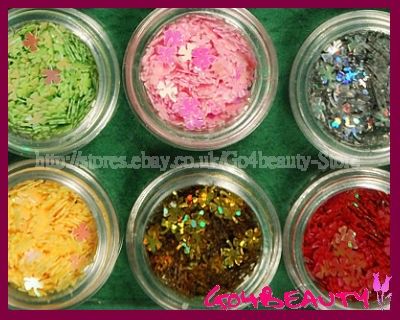 12 Colours Clover Pattern Spangles Set   For Nail Art  