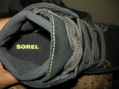 Sorel YOUTH CHESTERMAN Water Resistant BLACK/CYBER YELLOW Chukka Boots 