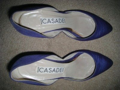 CASADEI LAVENDER RIBBED SILK DSORAY PUMP ITALY SZ 7/37  