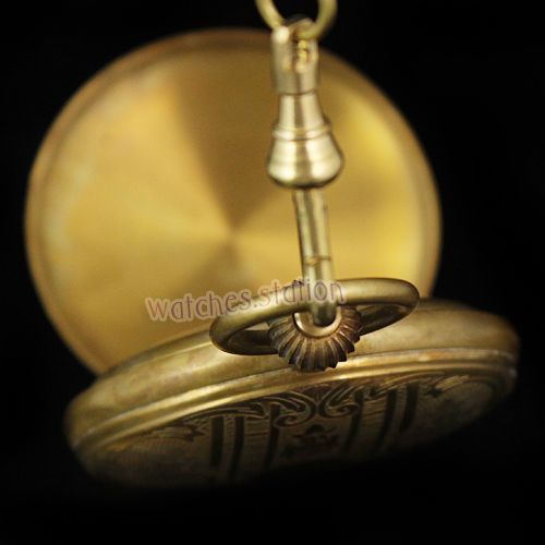   Pure Copper 1856s Mechanical Pocket Watch Clock 5 Hands Chain Classic