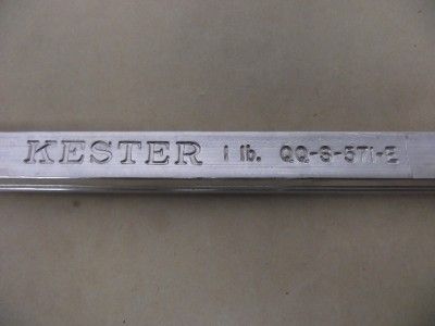 KESTER SOLDER REFLOW BAR QQ S 571 E 1 LB. SN 99 TIN LOT # 435603 