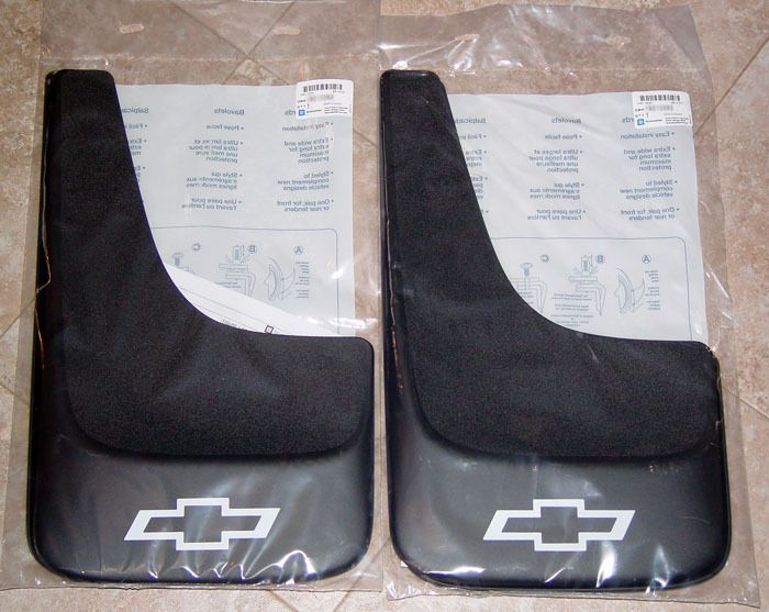 NEW CHEVROLET BOWTIE SILVERADO 99 2012 MUD FLAPS FACTORY GM OEM 