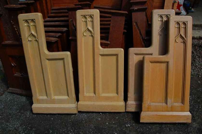 Nice old wood carved Gothic Church Pew +  