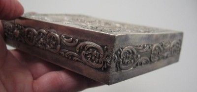 antique ORNATE 800 SILVER GERMAN CIGAR CASE  