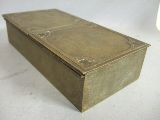 NICE Silvercrest Bronze Cigarette Box Ashtray Match Hdl  