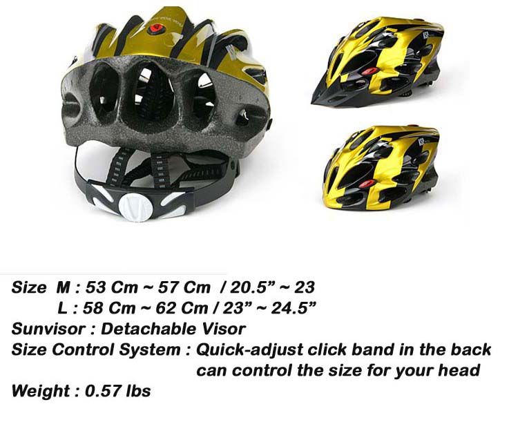 BICYCLE HERO BIKE HELMET CYCLING INLINE SCATE Yellow M  